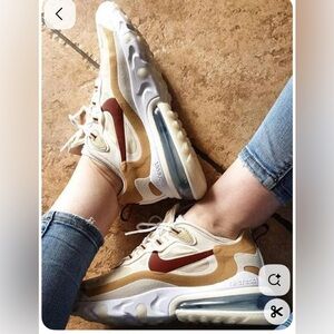 Nike React Women's Air Max Sneakers - Tan and White